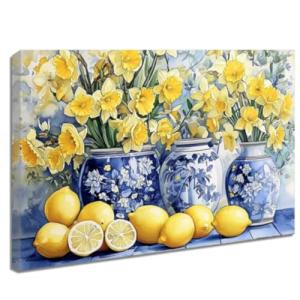 ZQQART Lienzo decorativo para pared, diseño de limón amaril…