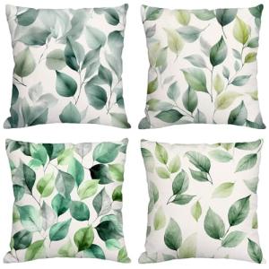Fundas Cojines 70x70 cm Juego de 4 Verde Cojines Exterior I…