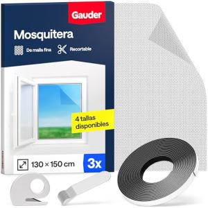 GAUDER Mosquitera para Ventana (3 Piezas | 130 x 150 cm | N…