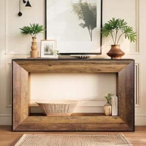 Tribesigns Farmhouse - Mesa consola estrecha de 2 niveles p…