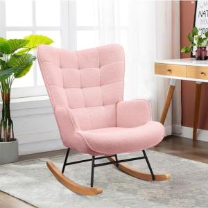 KeepGoon - Silla mecedora de terciopelo Teddy para dormitor…