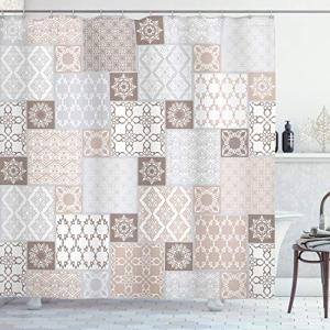 ABAKUHAUS Orientar Cortina de Baño, Pastel Oriental Motif,…