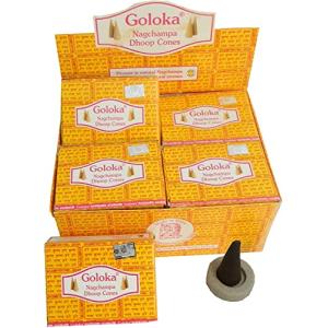 120 conos de incienso Goloka Nagchampa Dhoop Cones 12 cajas…