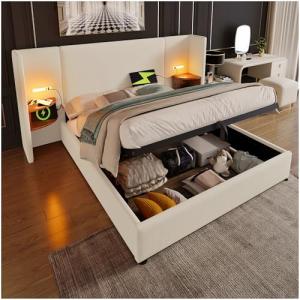 Lubvtti Cama Matrimonio 180x200 cm con lámpara de Lectura y…