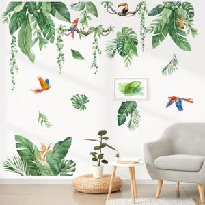 decalmile Pegatinas de Pared Hojas Verde Tropicales Vinilos…