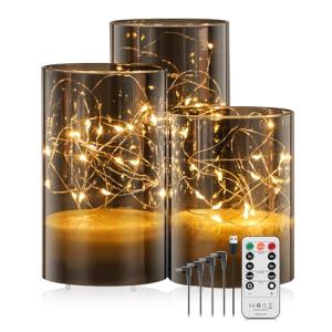 Forever Speed 3 Piezas Velas LED Recargable 1000mAH Luces d…
