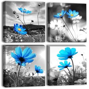 Artscope Lienzos Decorativos - Flor Azul Imágenes Estilo Nó…
