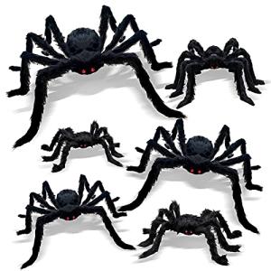 CH HAICHENG 6 Piezas de arañas de Halloween, arañas peludas…
