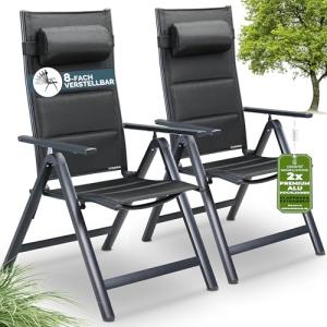CASARIA® Sillas de Jardín Exterior Ajustable 8 Posiciones C…