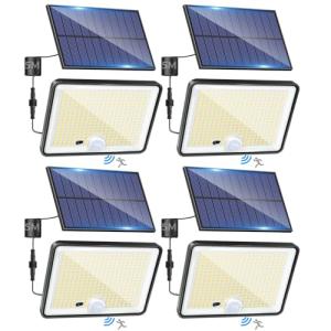 LOTMOS 4 Paquete Luz Solar Exterior Jardin, 342LED/Mando a…