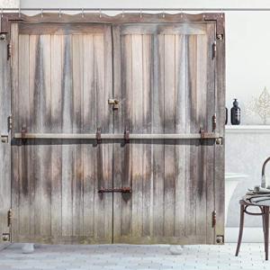 ABAKUHAUS Rústico Cortina de Baño, Puerta de Madera de Robl…