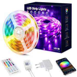 Beaeet Luces Led Habitacion 5 Metros, Tiras Led RGB 5050 Lu…