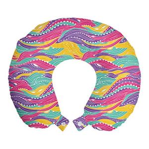 ABAKUHAUS Rayas Cojín de Viaje para Soporte de Cuello, Onda…