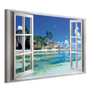 murando Cuadro en Lienzo Vista de la Ventana 90x60 cm 1 par…