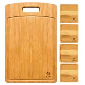 CALLURIC - Tabla Cortar Cocina Madera 38x25x1.5cm con 4 pos…