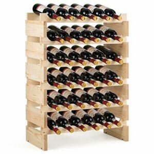 COSTWAY Botellero para 36 Botellas Soporte de Vino de Mader…