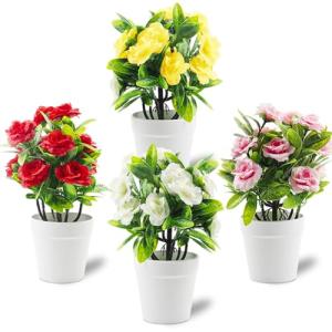 Limpac 4 Piezas Plantas Decorativas Artificiales Mini Plant…