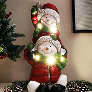 com-four® Muñecos de Nieve con LED - Figura Decorativa para…