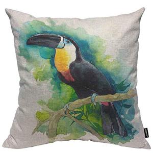 HOSNYE Funda de almohada para pájaros de acuarela, 16 x 16…