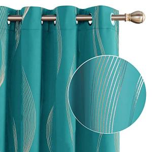 Deconovo Cortinas Salón Opacas Modernas Color Sólido Líneas…