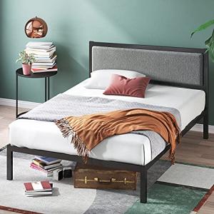 Zinus Korey Estructura de cama de metal con cabecero tapiza…