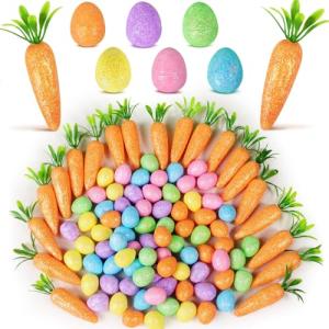 COLOFALLA 100pcs Mini Huevos de Pascua de Espuma Colores y…