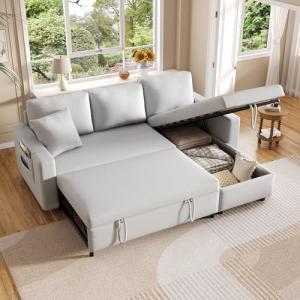 Lubvtti Sofá en forma de L de diseño moderno con función de…