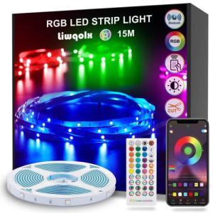 Liwqolx Tira de Luces LED 15 Metros, RGB Bluetooth, con Con…