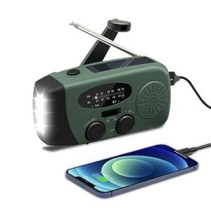Radio de Emergencia Solar y Manivela Am/FM - Linterna LED  …