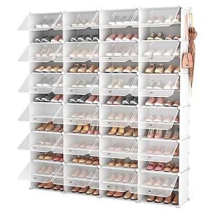 Vicye Mueble Zapatero Plástico de 12 Niveles 24 Compartimen…