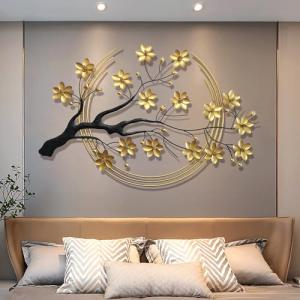 Ainydie Lujo Adornos de Pared de Flores Doradas de Metal, M…