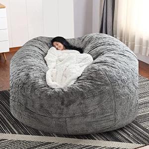 GiMLy Soft Fluffy Lazy Sofa Beanbag Chair, Sin Funda De Sil…