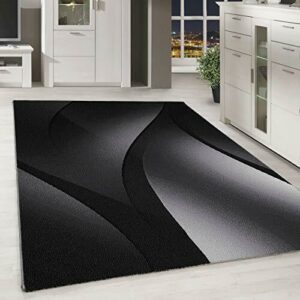 HomebyHome Alfombra Pila Corta Diseño de Ondas abstractas S…