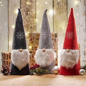 com-four® 3X Duendes navideños para Adornos navideños, Figu…