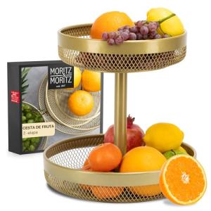 Moritz & Moritz cesta frutera dorada de metal - Moderno fru…