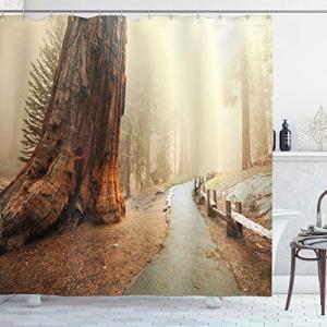 ABAKUHAUS Paisaje Cortina de Baño, Bosque de Niebla Maderas…