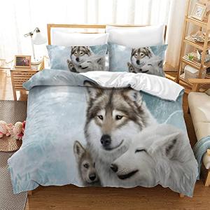 Juego de Ropa de Cama con diseño de Lobo en 3D, con Cremall…