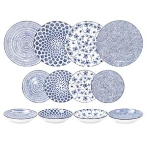 IBILI - Vajilla de 12 Piezas Armonia Azul, Platos de Porcel…