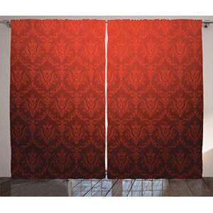 ABAKUHAUS Rojo Oscuro Cortinas, Estilo Ombre Floral de la V…