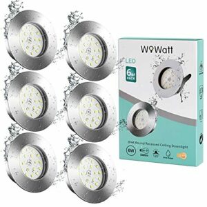 wowatt Foco LED Empotrable Baño, 6W Ojos de Buey de LED IP4…