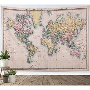 LB Tapiz de Pared Mapa del mundo Colgar de Pared Mapa Vinta…