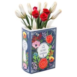 Yunjuhop Jarrón de libros, jarrón de flores de jardín secre…