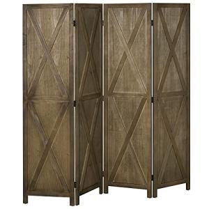 HOMCOM Biombo de 4 Paneles 182x170 cm Separador de Ambiente…