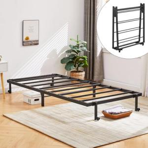 FetiNes Cama plegable para 1 persona de metal, marco de cam…