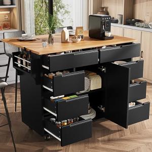Oslghy Isla De Cocina, Carro de Cocina con Encimera Extensi…
