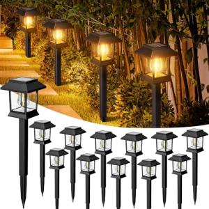 nipify Luces Solares LED Exterior Jardin, 12 Piezas Vintage…