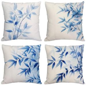 Azul Cojines Exterior Impermeable Lino Fundas Cojines 70x70…