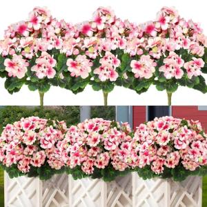 Betylifoy Flores Artificiales al Aire Libre Geranios Artifi…