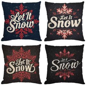 Funda Cojin 65x65 cm, Juego de 4 Fundas de Cojines Negro Li…