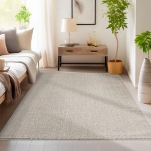 HomebyHome Alfombra Salon de Pelo Corto 240 x 340 cm marrón…